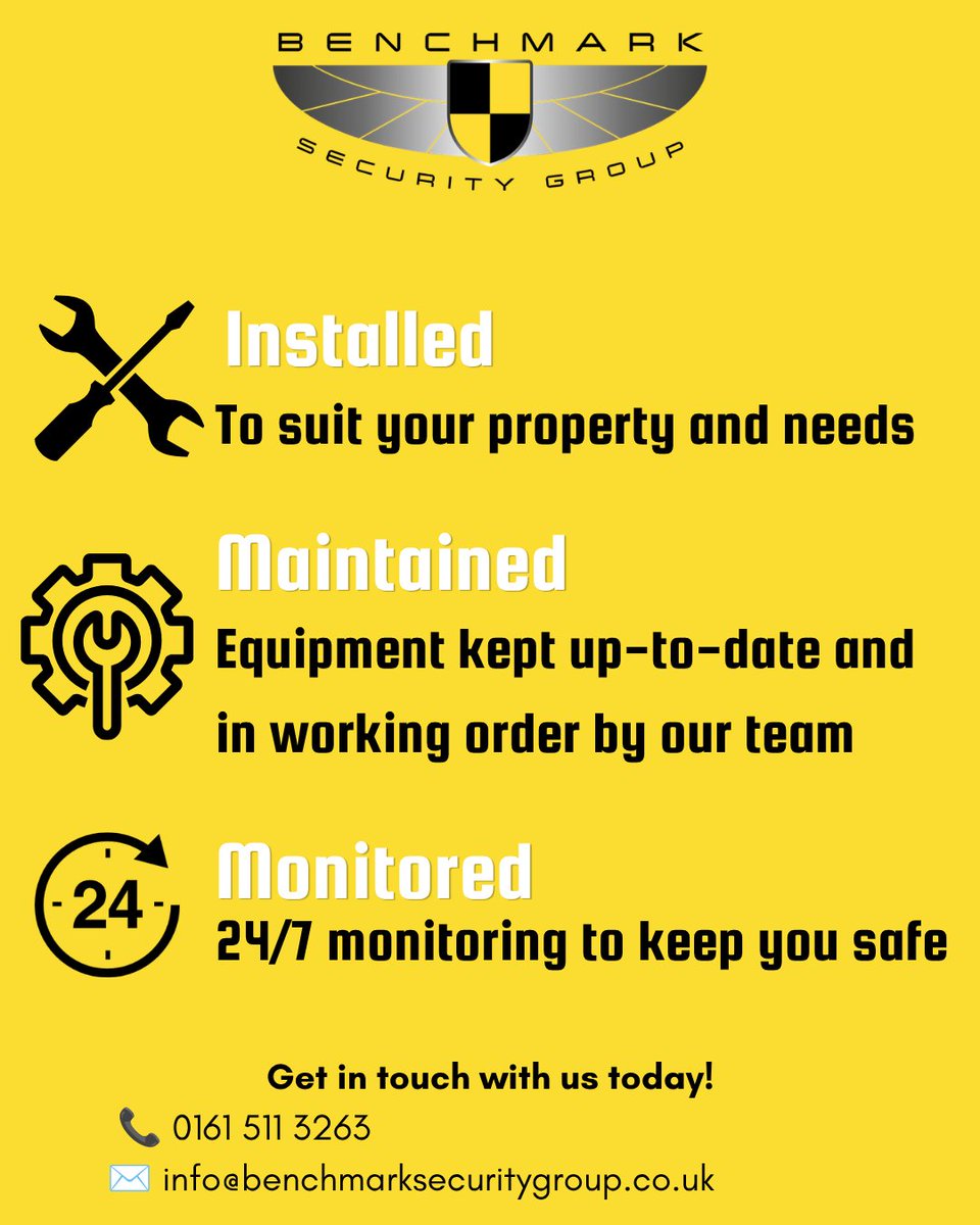 BenchmarkInstal's tweet photo. Get a free, personalised quote for your home or business security today!
Contact us for information about our services👇🏼
🔗 Head Office: 0161 786 7009
🔗 Installations team: 0161 511 3263
🔗 info@benchmarksecuritygroup.co.uk

#CCTVInstallation #SecuritySystems #GreaterManchester https://t.co/eIp2GmdVfw