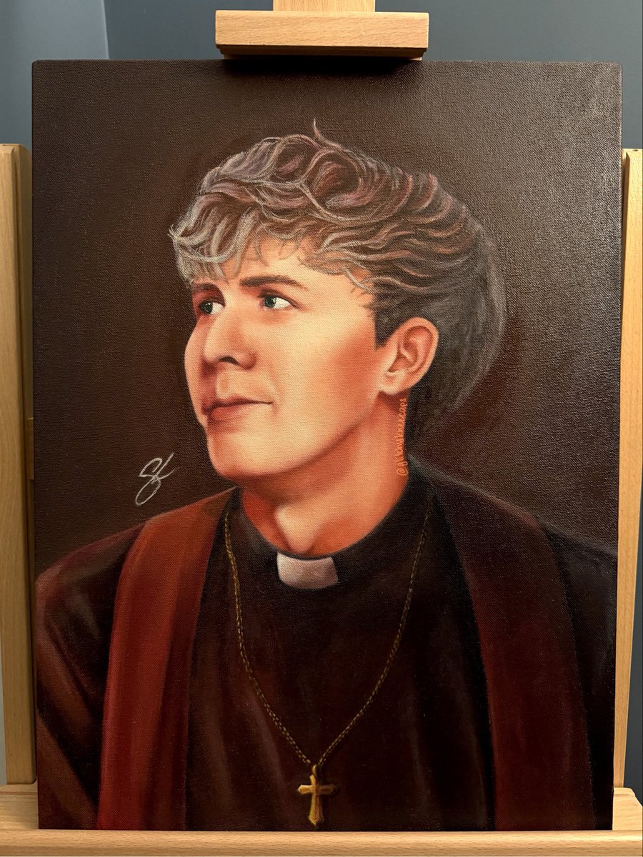 glitchykneecaps's tweet photo. spent the last 6 months painting father philip so he can stare at sister daniel #phanart https://t.co/Yr2PfgwI8o