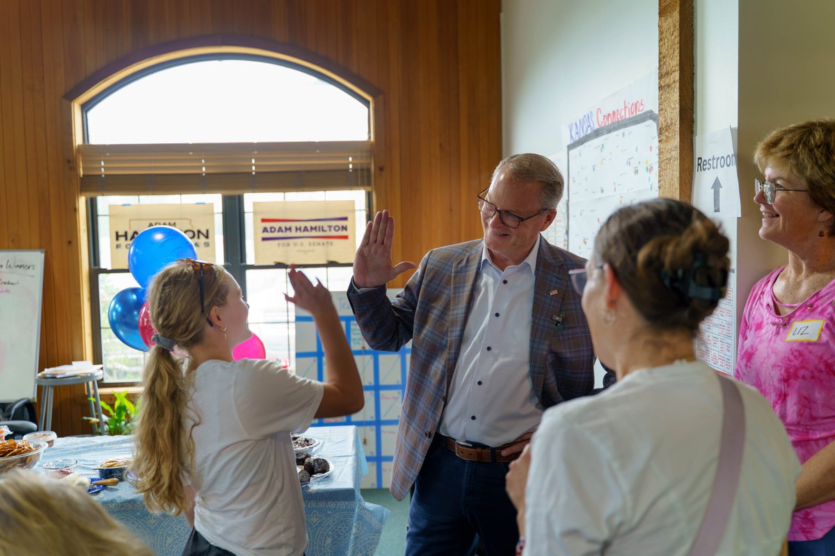 Hamilton4Kansas's tweet photo. I joined this race for my granddaughter Stella and all the young people of Kansas.

They’re counting on us to leave this country better than we found it. – AH https://t.co/DmcaEBIIsJ