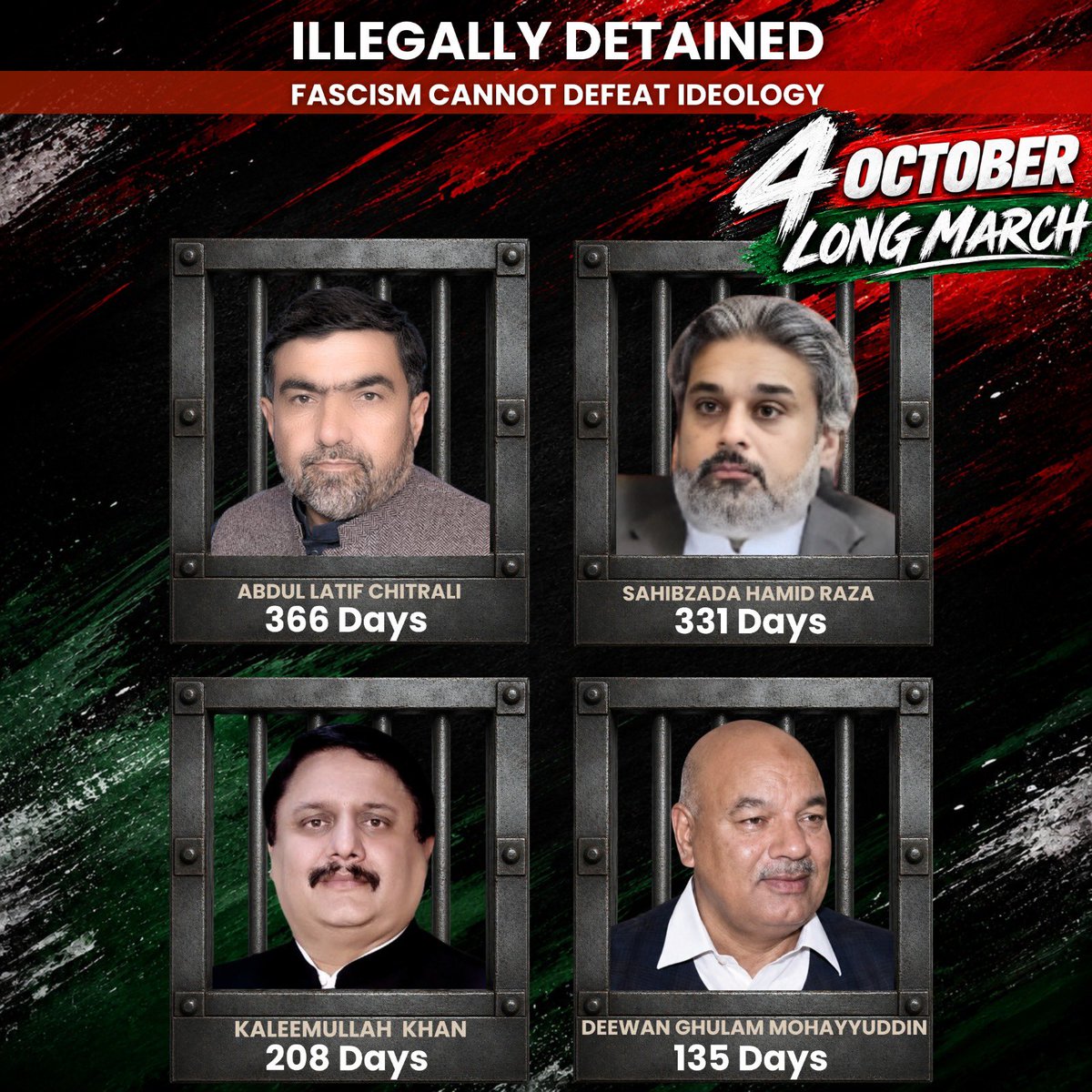 PTIofficial's tweet photo. “پوری قوم کو اپنے حقوق کے لیے اٹھنا ہو گا!

غلاموں کی کوئی زندگی نہیں ہوتی، غلام قوم کا کوئ�� مستقبل نہیں ہوتا!

تمام پاکستانیوں کو ملک پر مسلط ظلم کے نظام کے خلاف حقیقی آزادی کی تحریک کا حصہ بننا چاہیے تاکہ ہم حقیقی معنوں میں ایک آزاد قوم بن سکیں۔ ہم یکجا ہو کر مقابلہ کریں گے تو یہ ظلمت کا نظام ضرور زمین بوس ہو گا!

جب ایک قوم اپنے حق کے لیے خود کھڑی ہو جاتی ہے پھر اس کو کوئی طاقت جھکا نہیں سکتی۔ میں جیل میں بھی آزاد ہوں مگر میری قوم باہر ایک ایسی قید میں ہے جہاں نہ آزاد عدلیہ ہے نہ آزاد جمہوریت نہ ہی آزاد میڈیا۔ تمام پاکستانیوں کو اب اپنی حقیقی آزادی کے لیے باہر نکلنا ہو گا!

یہ لوگ فرعون بنے بیٹھے ہیں، جنہوں نے آپ کو غلام بنا رکھا ہے۔ پاکستانیو سن لو میری بات، آپ دنیا کے سب سے عظیم لیڈر محمد مصطفیٰ ﷺ کی امت ہیں۔ آپ کا کلمہ ہے "لا إله إلا الله" نہیں ہے کوئی خدا سوائے اللّہ کے۔ یاد رکھیں، آپ پچیس کروڑ ہیں! اگر آپ خوف کے سامنے جھُک گئے تو آپ کا کوئی مستقبل نہیں ہے، غلامی سے بہتر موت ہے�� پرواز صرف آزاد لوگوں کی ہے۔ قرآن کی آیت ہے کہ جو لوگ ایمان لائے اللّہ ان کے خوف دور کر دیتا ہے، میں ایمان والوں سے کہہ رہا ہوں آپ نے کھڑا ہونا ہے! آزادی کے لیے قربانیاں دینی پڑتی ہیں۔

میں غلامی قبول کرنے پر موت کو ترجیح دیتا ہوں۔ یہ چاہے کچھ بھی کر لیں میں نہ ہی جھکوں گا اور نہ ہی ان کی بیعت کروں گا!

قید تنہائی کاٹنا انتہائی تکلیف دہ عمل ہے لیکن میں یہ صرف اپنی قوم کی خاطر برداشت کر رہا ہوں۔ جب تک قوم خود غلامی کی زنجیریں نہیں توڑتی، پاکستان پر مسلط مافیاز ایسے ہی اس کا استحصال کرتے رہیں گے۔ آپ آج ان کے غلام ہیں، آپ کی نسلیں ان کی نسلوں کی غلام ہوں گی، اگر اس چکر کو توڑنا ہے تو قوم کو خود غلامی کی زنجیریں توڑ کر “حقیقی آزادی” کے لیے کھڑا ہونا ہے!

میرا قوم کے نام پیغام ہے کہ جو قومیں “یا موت یا آزادی��� جیسا دو ٹوک اور بے باک نظریہ اپناتی ہیں انہیں حقیقی آزادی کے حصول اور ترقی سے کوئی نہیں روک سکتا، ایسی اصول پسند قومیں ہی سرخرو ہوتی ہیں!

حضرت علی رضی اللہ عنہ کا قول ہے کہ “کفر کا نظام چل سکتا ہے مگر ظلم کا نہیں”۔ ہمیں اس ظلم کے خلاف اپنے اور اپنے ملک کے بہتر مستقبل کے لیے خود کھڑا ہونا پڑے گا۔ اس لیے پوری قوم کو پیغام دیتا ہوں کہ تیاری پکڑیں!

میرا اپنی پوری قوم، اپنے کارکنان اور پارٹی قیادت کو پیغام ہے کہ آپ کا کپتان آج بھی سینہ تان کر کھڑا ہے، آپ نے گھبرانا نہیں ہے! میں قید و بند کی صعوبتیں اس لیے برداشت کر رہا ہوں تاکہ میری قوم کو آزادی مل سکے۔ ہم نے کسی بھی صورت ظلم اور جبر کے سامنے سر نہیں جھکانا۔ یاد رکھیں اندھیری رات جتنی بھی طویل ہو، اس کی صبح ضرور طلوع ہوتی ہے۔ اس ظلمت کی رات کا خاتمہ قریب ہے، انشاءاللّہ انصاف اور آزادی کا سورج جلد طلوع ہو گا!”

- پاکستان کے کپتان، حقیقی وزیراعظم عمران خان

#مزاحمت_سے_ملے_گی_آزادی
#حق_كى_جيت_ہو_گى