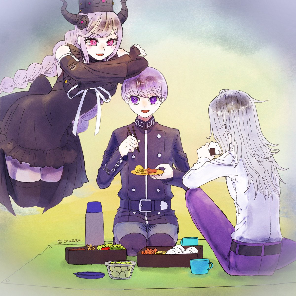 touAzu's tweet photo. ユーマと死に神ちゃんとマコトのたのピク https://t.co/G8Bdg8Mwud