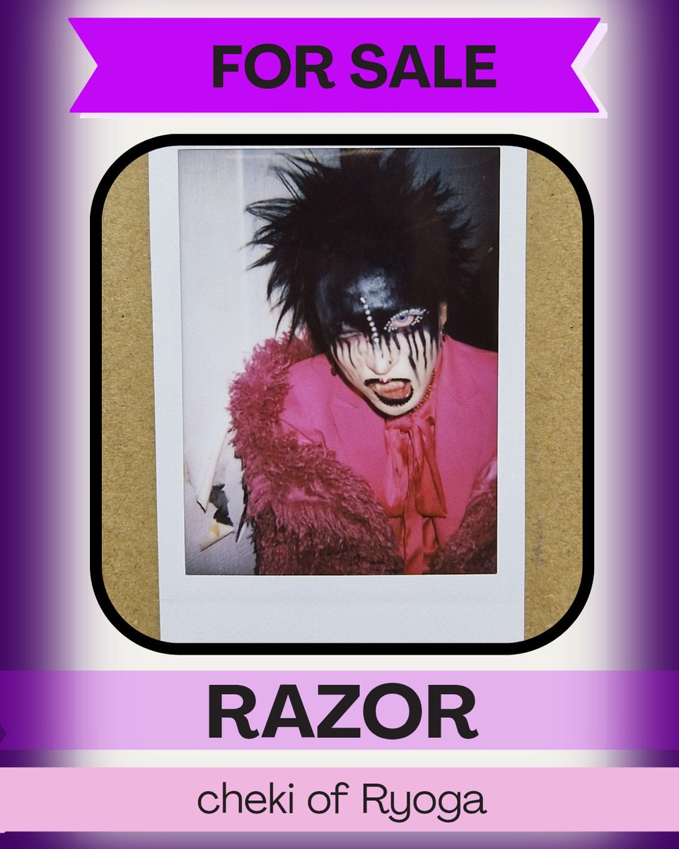 _VKholic_'s tweet photo. [𝐅𝐨𝐫 𝐒𝐚𝐥𝐞 - 𝐑𝐀𝐙𝐎𝐑]

I’m selling this cheki of Ryoga, from RAZOR's one-man live on Oct. 4, 2026 at Kashiwa PALOOZA.

💰 𝐏𝐫𝐢𝐜𝐞: 8€

💳 Payment: PayPal

#visualkei #vkei #v系 #visualkeicheki #visualkeisales #razor #ryoga #razorryoga #vkeitwt https://t.co/bqHGh2E0xg