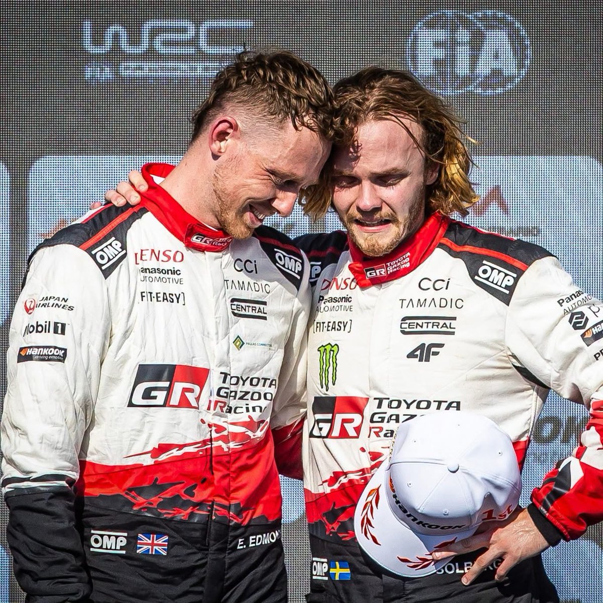 Petter_Solberg's tweet photo. Proud ❤️

To take the Championship fight to the final stage of the final rally in their first full WRC season is just incredible. And despite coming into Sardinia with a 21pt deficit, they nearly made the impossible possible - truly a champions' drive 🙌🏼 and another WRC victory sealed! 

The motivation to win and passion for rallying I see in @OliverSolberg01 is more than even I had, and it's so impressive and exciting! For sure there's some disappointment today, but don't worry, they'll cry that out and go again even stronger 💪🏼

Huge congratulations to Elfyn & Scott, deserving World Champions after such an impressive few years 🏆 and thanks to the @TGR_WRC team for their support throughout an amazing year.