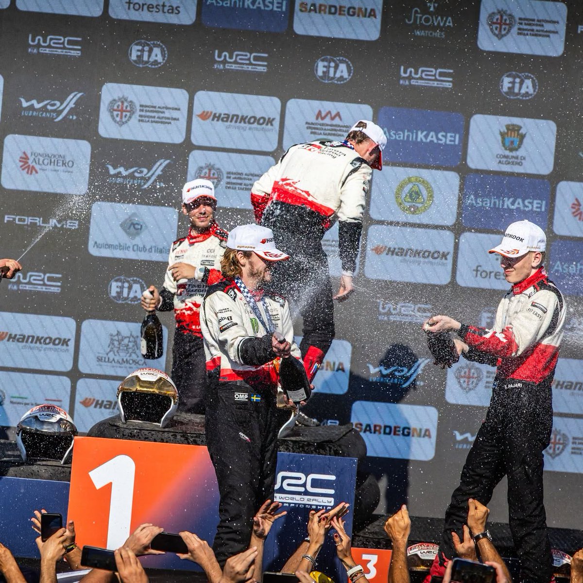 Petter_Solberg's tweet photo. Proud ❤️

To take the Championship fight to the final stage of the final rally in their first full WRC season is just incredible. And despite coming into Sardinia with a 21pt deficit, they nearly made the impossible possible - truly a champions' drive 🙌🏼 and another WRC victory sealed! 

The motivation to win and passion for rallying I see in @OliverSolberg01 is more than even I had, and it's so impressive and exciting! For sure there's some disappointment today, but don't worry, they'll cry that out and go again even stronger 💪🏼

Huge congratulations to Elfyn & Scott, deserving World Champions after such an impressive few years 🏆 and thanks to the @TGR_WRC team for their support throughout an amazing year.
