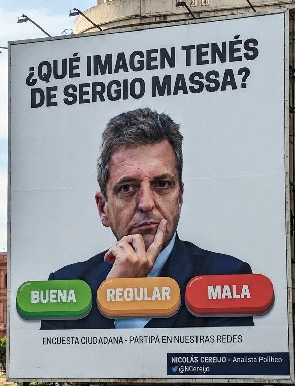 NCereijo's tweet photo. ¿Qué imagen tenés de Sergio Massa ? 
1 BUENA 
2 REGULAR 
3 MALA