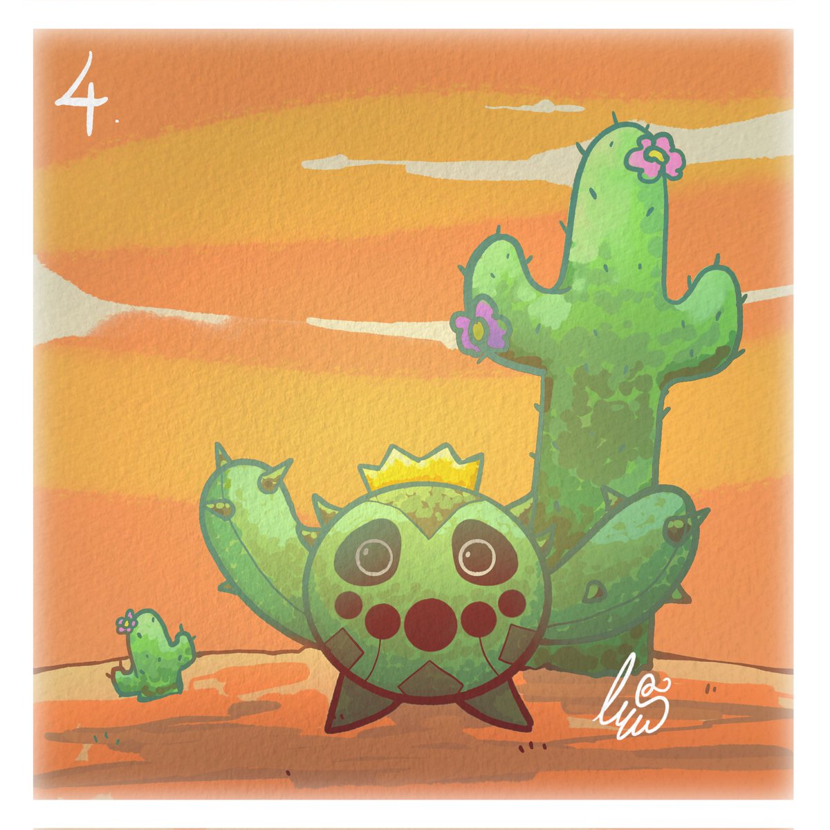 llumyss's tweet photo. EN 
Day 4 : Cactus 
Without surprise this is Cacnea 🌵🫪

#inktober #pokemon #cacnea #drawing #digitalart https://t.co/uXwaSlJoe8