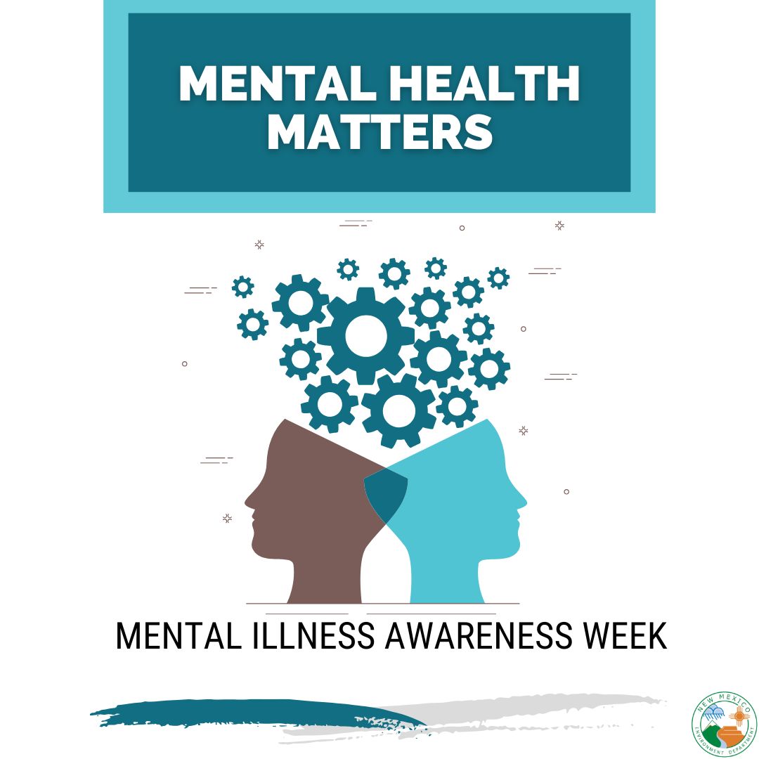 NMEnvDep's tweet photo. 🧠💚 Mental Illness Awareness Week is Oct. 4–10. Let’s use this week to learn, start conversations and reduce stigma around mental health conditions. Together, we can build a community where mental health conversations are met with understanding, compassion &amp; support. 🤝 #MIAW https://t.co/f95NIxgUhh