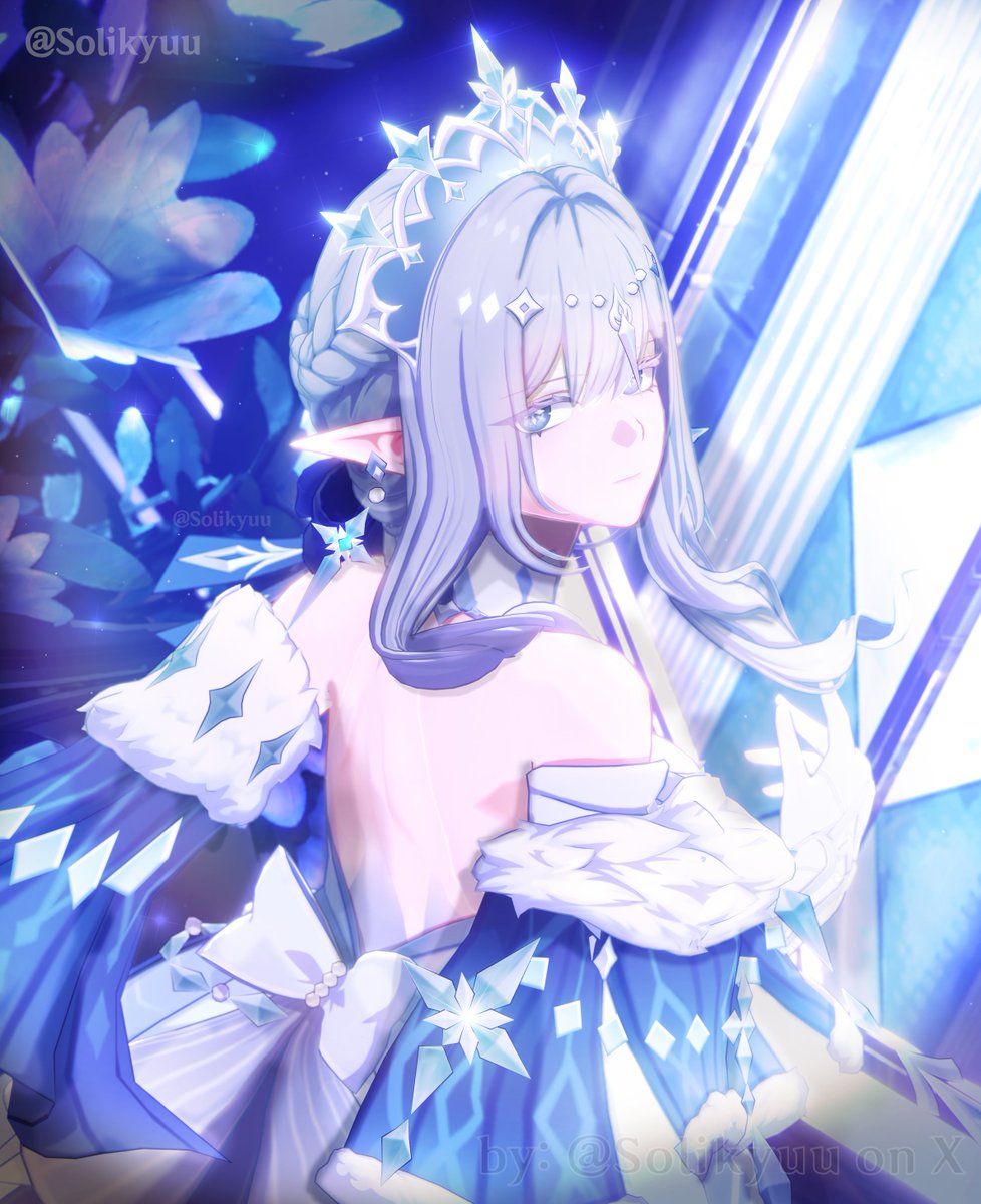 Solikyuu's tweet photo. Her Majesty, Anastasya Feodorovna Snezhnaya ❄️🩵👑

#GenshinImpact #Tsaritsa https://t.co/HdRYxH1hd1