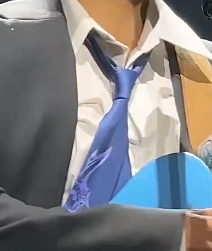 CULTHYUK's tweet photo. i just noticed the details on his tie and there’s whales on it omg it’s so pretty 😭 minhyuk post a picture of it please https://t.co/6GfSA5PiGt