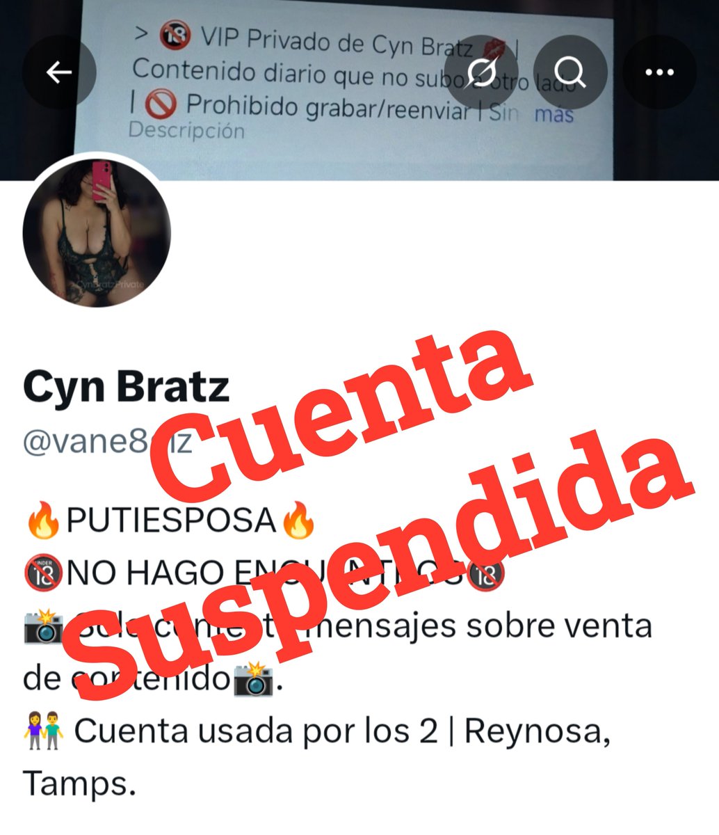 Cynbratzpriv2's tweet photo. Me Suspendieron La Otra Cuenta 🥹💔

Ayudame Con ❤️ y ♻️
Para Conseguir Seguidores y Seguir Subiendo Contenido 🤤🫰🏼

🩵Telegram Gratis Anclado a Mi Perfil🩵 

#Reynosa #Monterrey #Hotwife #Contenido #Excibision https://t.co/YBnpjdOeTn