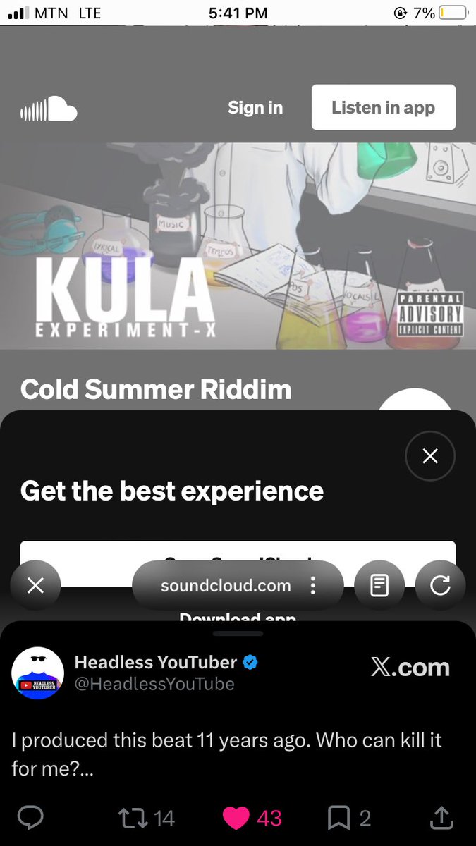 judeseed's tweet photo. @HeadlessYouTube It’s not working oo, do I have to listen to it on the app? I don’t know if I did something wrong https://t.co/0EylGc2zmt