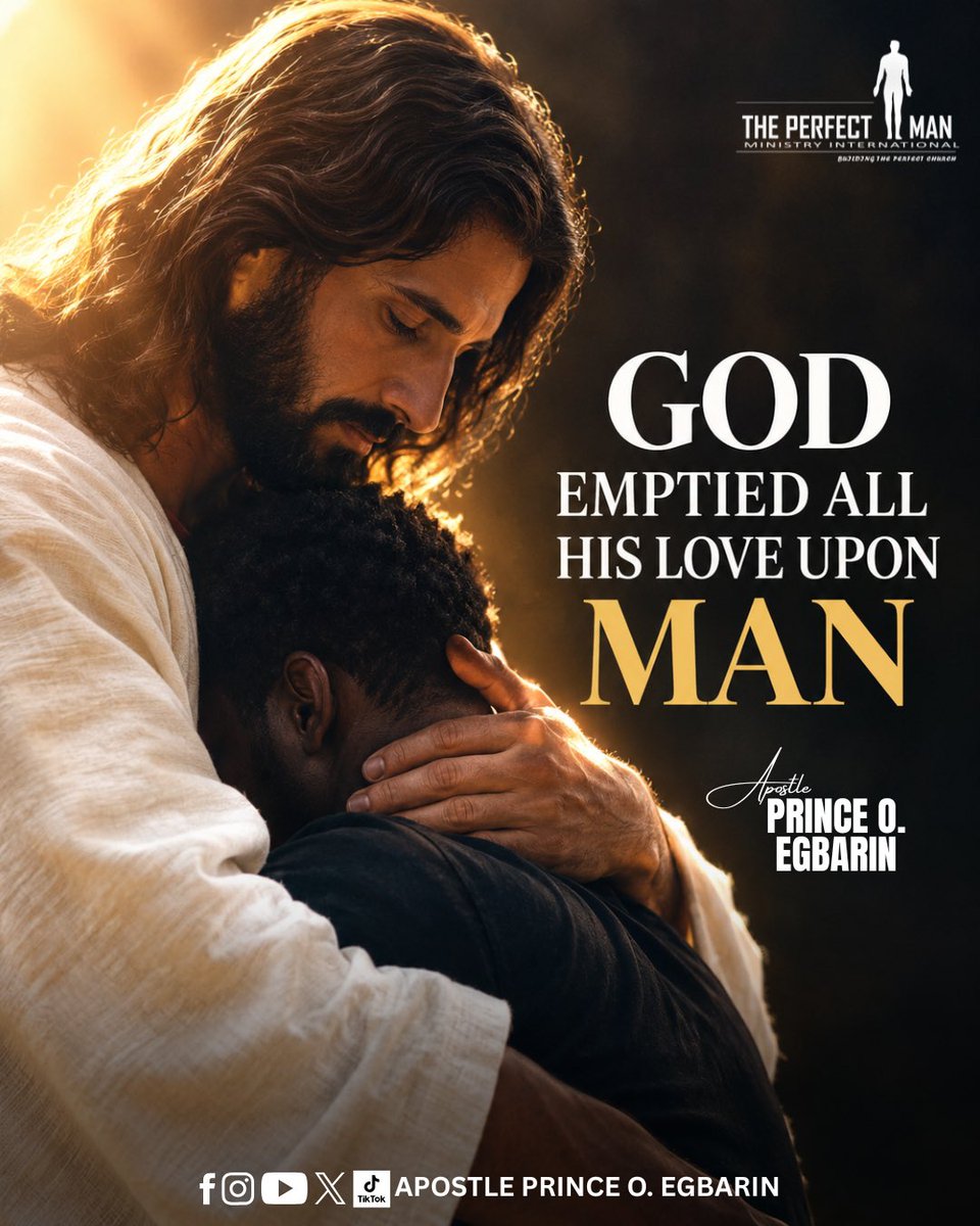 EgbarinPrince's tweet photo. ❤️‍🔥 GOD POURED OUT ALL HIS LOVE UPON MAN.

He held nothing back. He gave Himself completely, revealing the depth of His love for humanity. ✝️❤️ https://t.co/kg4A2kr98f