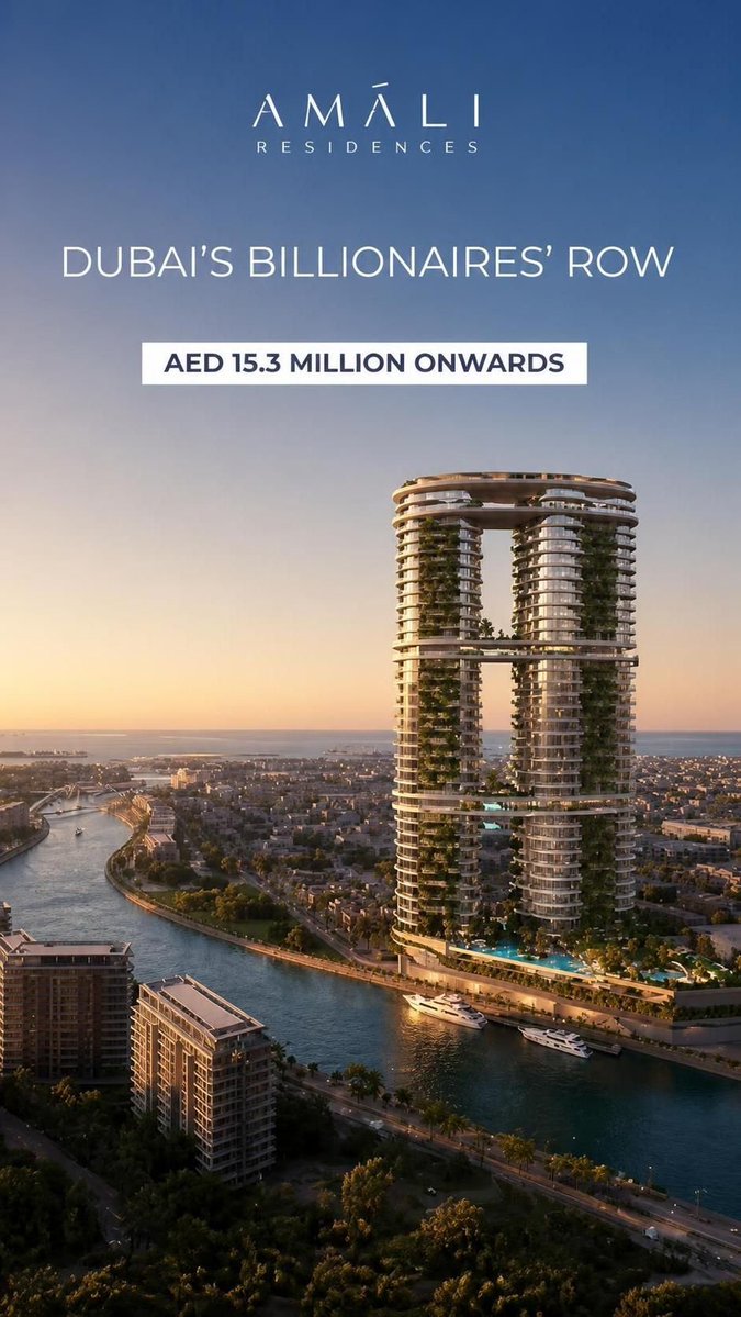 Kenzkdxb's tweet photo. 🚨 Amáli Residences | Dubai Canal 🌊  

⚫ Designed by Museum of the Future Architects
⚫ Interiors by HBA Residential
⚫ "Billionaires' Row" Location
⚫ 2–6BR Sky Residences &amp; Penthouses
⚫ Private Pool in EVERY Residence
⚫ From AED 15.3M | 60/40 Plan https://t.co/ZH0K6Dipzv