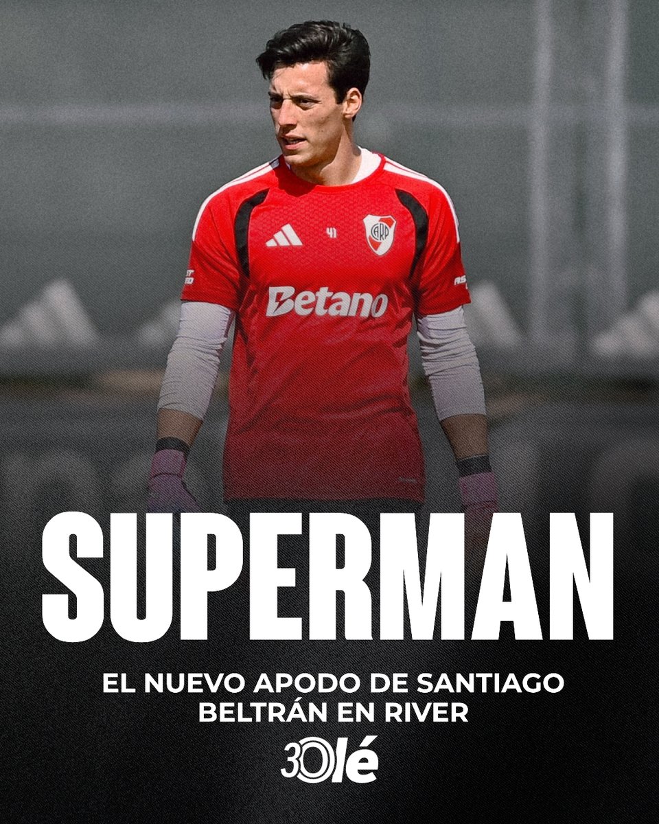 DiarioOle's tweet photo. 🔴⚪️ EL NUEVO APODO DE BELTRÁN EN RIVER

🎂 El encargado de revelarlo fue Sebastián Driussi, quien saludó al arquero por su cumpleaños número 22

📱 En su historia de Instagram, subió una foto junto a él y escribió: “Que pases un gran día, SUPERMAN”, así en mayúscula https://t.co/7hrvOkrf6r