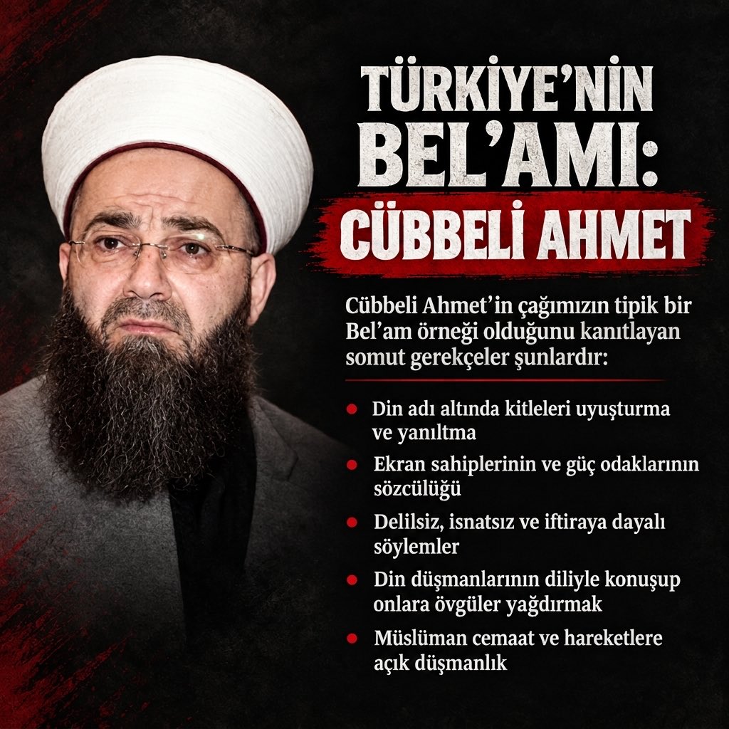 cubbeligrckleri's tweet photo. TÜRKİYE’NİN BEL’AMI: CÜBBELİ AHMET

Cübbeli Ahmet'in çağımızın tipik bir Bel’am örneği olduğunu kanıtlayan somut gerekçeler! 

Site linki: https://t.co/aKqvNcAsQl

#CübbeliGerçekleri
TürkiyeninBelamı Cübbeli
DinDüşmanı KomiteIşBaşında