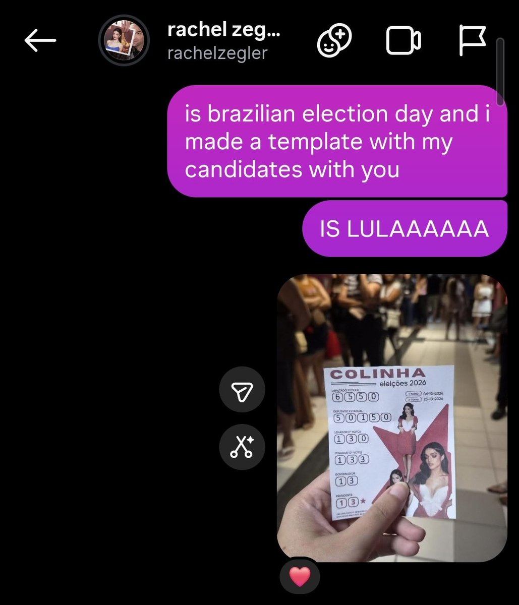 milachan's tweet photo. ATENÇÃO A RACHEL ZEGLER APROVOU O TEMPLATE PRO LULA COM A CARA DELA!!!!!!!!!!!! https://t.co/5OrjU9Y6GY