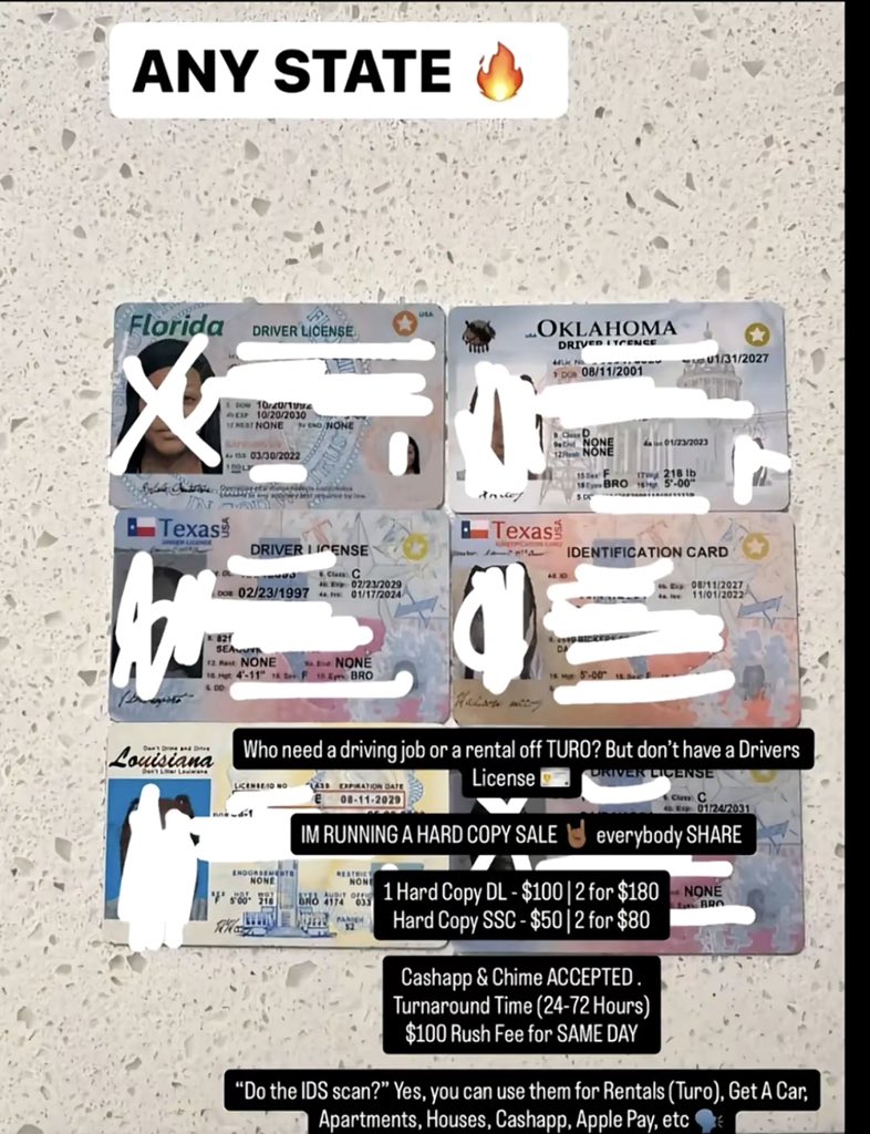 Sammie78954's tweet photo. All 50 states in the USA fake ID available
UK fake ID available
Check my profile and click on the link in bio to place order today!
#UKteen #Buyfakeid #Orderfakeid #Fa #Under21
#Needfakeid #USA #UK
#CollegeStudent #Summerparty #California https://t.co/eQlYlP6q1h