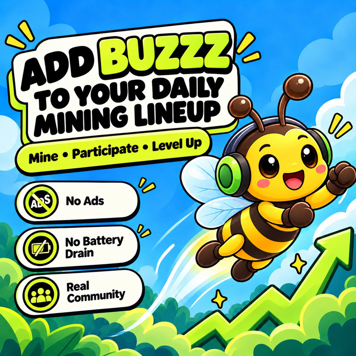thebuzzznetwork's tweet photo. Building your mobile mining routine?

Add BUZZZ to your daily taps. 🐝⚡

Claim energy. Start mining. Stay active. Level up.

• Quick daily sessions
• No ads
• No unnecessary battery drain
• Rewards built around real activity
• Community-powered growth

Simple to use. Easy to stay consistent with.

📲 Android: https://t.co/8sGQTLOs1p

#BUZZZ #BUZZZNetwork #CryptoMining #Web3 #AirdropAlert