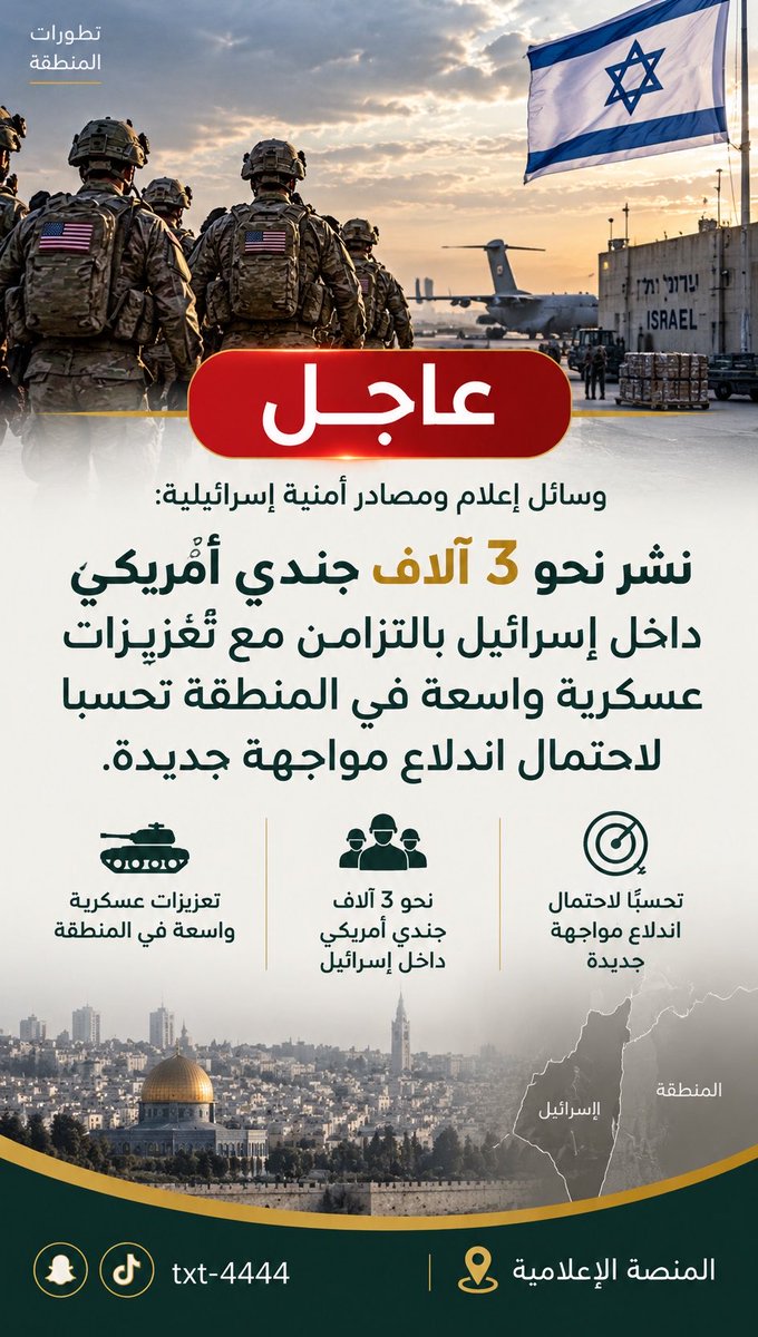 txt4444's tweet photo. أمريكا تنشر 3 الاف جندي في اسرائيل https://t.co/35nBDaGL8P