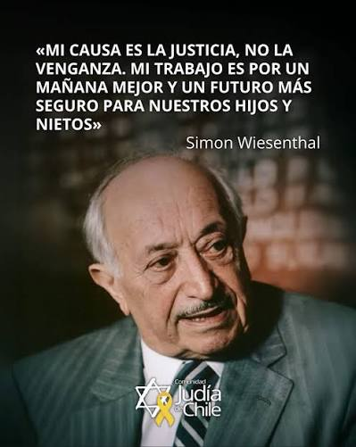 CPimentonverde's tweet photo. 8/8 PARAFRASEANDO a Simón Wiesenthal:

"La justicia no caduca con los gobiernos ni se extingue con los decretos; la memoria y la ley terminan alcanzando a todo criminal." https://t.co/Vy6YOa7hFn
