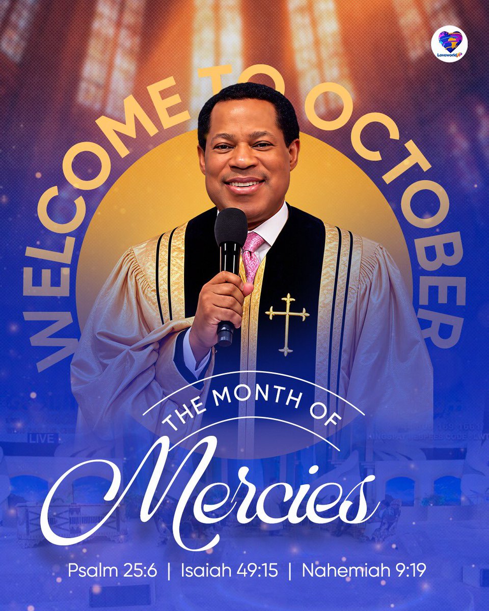 loveworldxp's tweet photo. ✨🌏 Welcome to the Month of October: The Month of Mercies 🌏✨

📺 You are watching the October Global Communion Service with Pastor Chris now live!

📺 It is broadcast live on LoveworldXP
🌐 https://t.co/7DNzSOkXGT
#globalcommunionservice #lxp #pastorchris #loveworldnation https://t.co/iHvhEfAla9