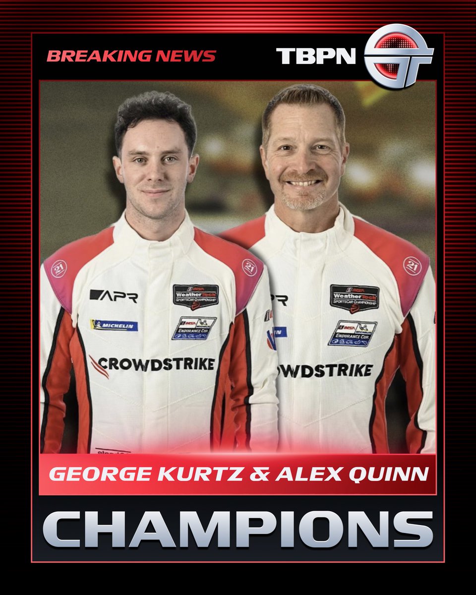 BREAKING: Crowdstrike Racing and @​George_Kurtz win the IMSA LMP2 Team and Driver’s Championship after a dominant IMSA Weathertech season 
 [📷](https://pbs.twi