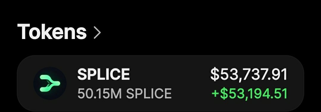 21Huncho_sol's tweet photo. $SPLICE is printing nicely on my Alpha TG
Big congrats to Team Alpha 
 #Solana #memecoin #CryptoTrading https://t.co/PBJtZxvFaW