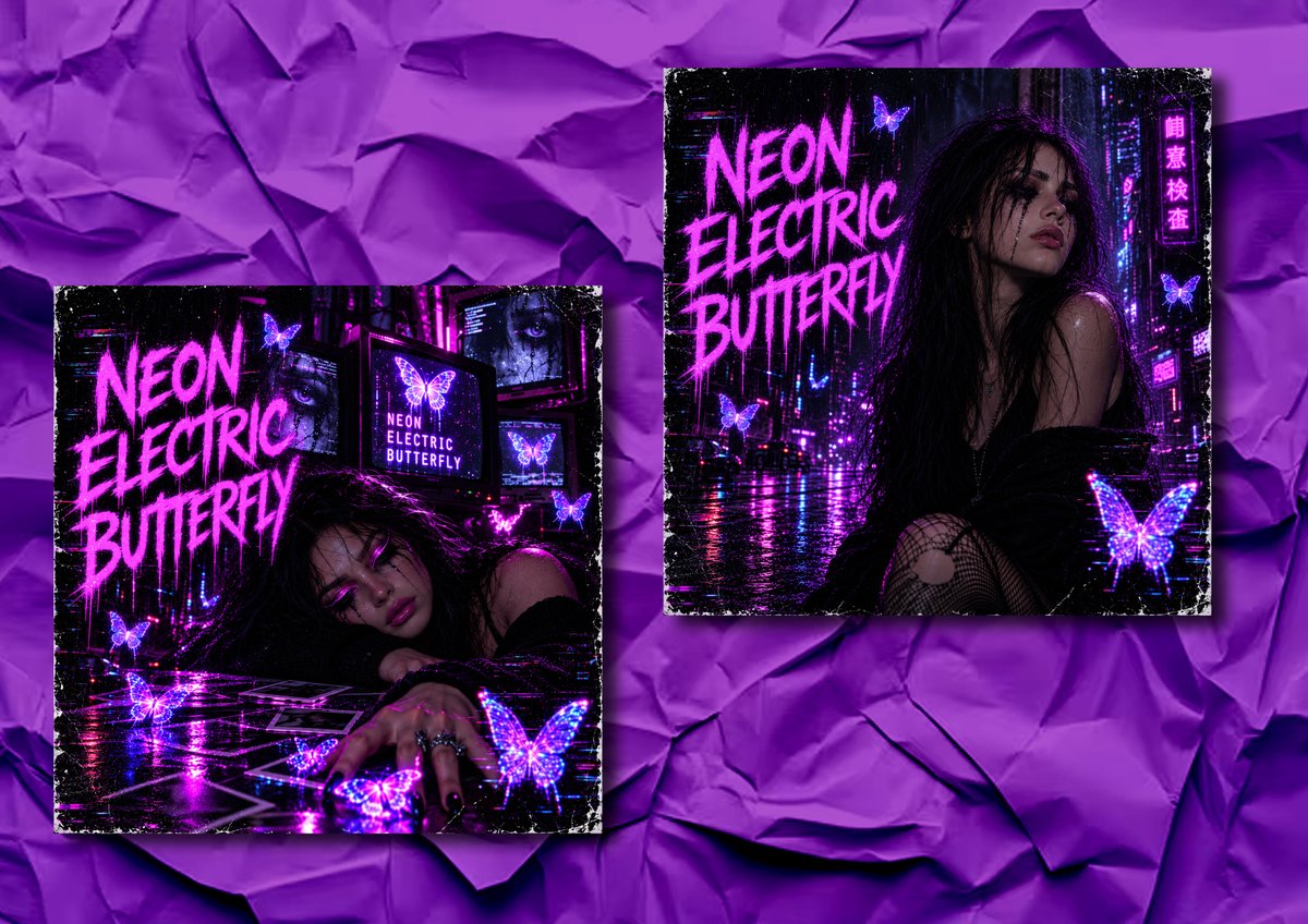 Carrion_Romance's tweet photo. Neon Electric Butterfly Cover + Alt Cover (X exclusive) Two sides of the same ending. Main cover + Alternative cover Out now on all platforms.  
Which one do you like better? 
#NeonElectricButterfly #CarrionOfRomance https://t.co/NnAOq4xkuw