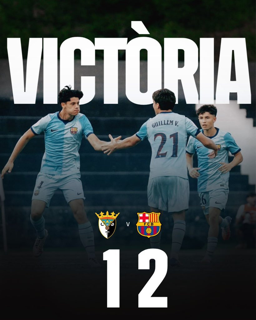 FCBarcelonaB's tweet photo. ⌚️ 𝐅𝐈𝐍𝐀𝐀𝐋

🏆 J5 - Segona Federació

⚔️ CD Tudelano 🆚 𝐁𝐚𝐫𝐜̧𝐚 𝐀𝐭𝐥𝐞̀𝐭𝐢𝐜 (1-2)

⚽️ David Soto (33’) / Campos (63’), Álex González (77’) 

👏🏼 Remuntada blaugrana de caràcter per sumar tres punts molt treballats 

💙❤️ https://t.co/twuXDjOFjx