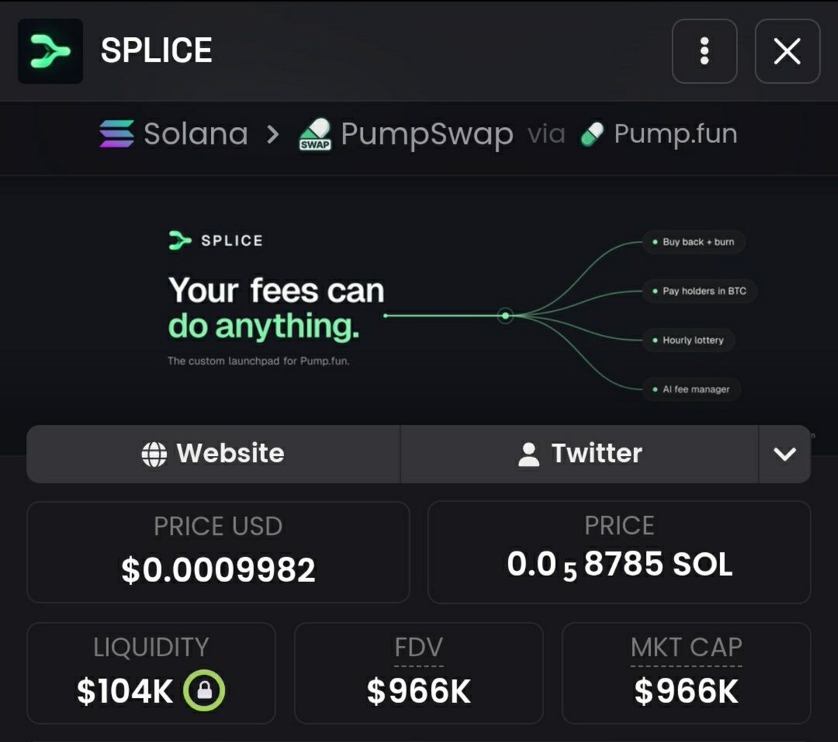 21Huncho_sol's tweet photo. 💎 Aped $SPLICE at $17k mcap → currently $966k mcap in my alpha TG
That’s a solid 56.8x gain 🚀🚀
📩 DM if you want to join my alpha TG 🔥📉
⛓️ #Solana #memecoin #CryptoTrading https://t.co/6K58gzj77O