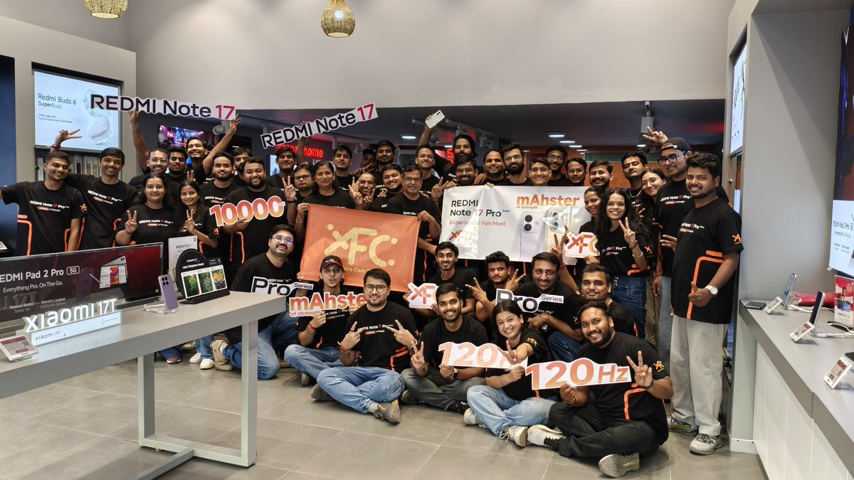 xfcdelhi's tweet photo. #XFCDelhi’s Oct Fan Meet 2026 was all about the amazing #REDMINote17ProSeries and our incredible Mi Fans! 😎🔥

Stunning design, exciting features, gorgeous colours and a whole lot of fan energy! 📱🤩

Laughter, fun and unforgettable community moments!
#XiaomiFansClub https://t.co/ZW79VV689G