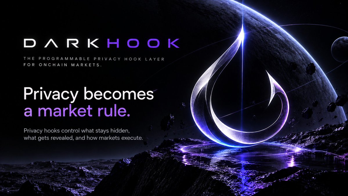 DarkHookPrivacy's tweet photo. Onchain doesn’t have to mean everything is exposed.

that’s what we’re building DARKHOOK for, sharing a sneak peak of the dApp shortly.

#hook https://t.co/enyfLP89HY