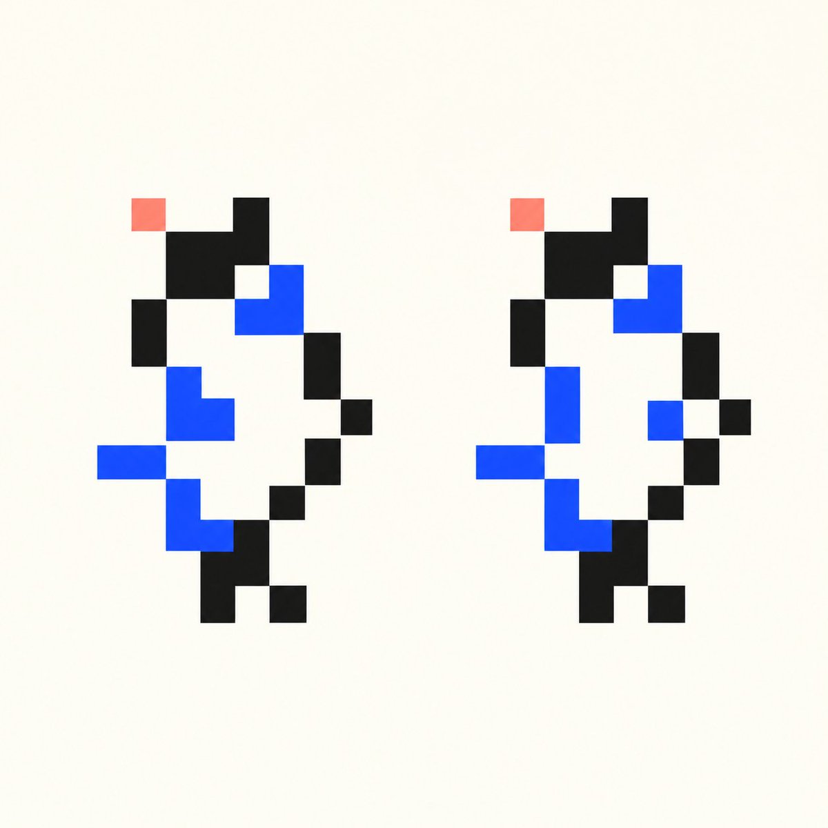 aboutVeil's tweet photo. Testing how much a single pixel can change a composition.

Moved one block and the gap felt completely different. Still figuring out how far I can push the variations while keeping them recognizably Veil. https://t.co/zuuT1GcuTg