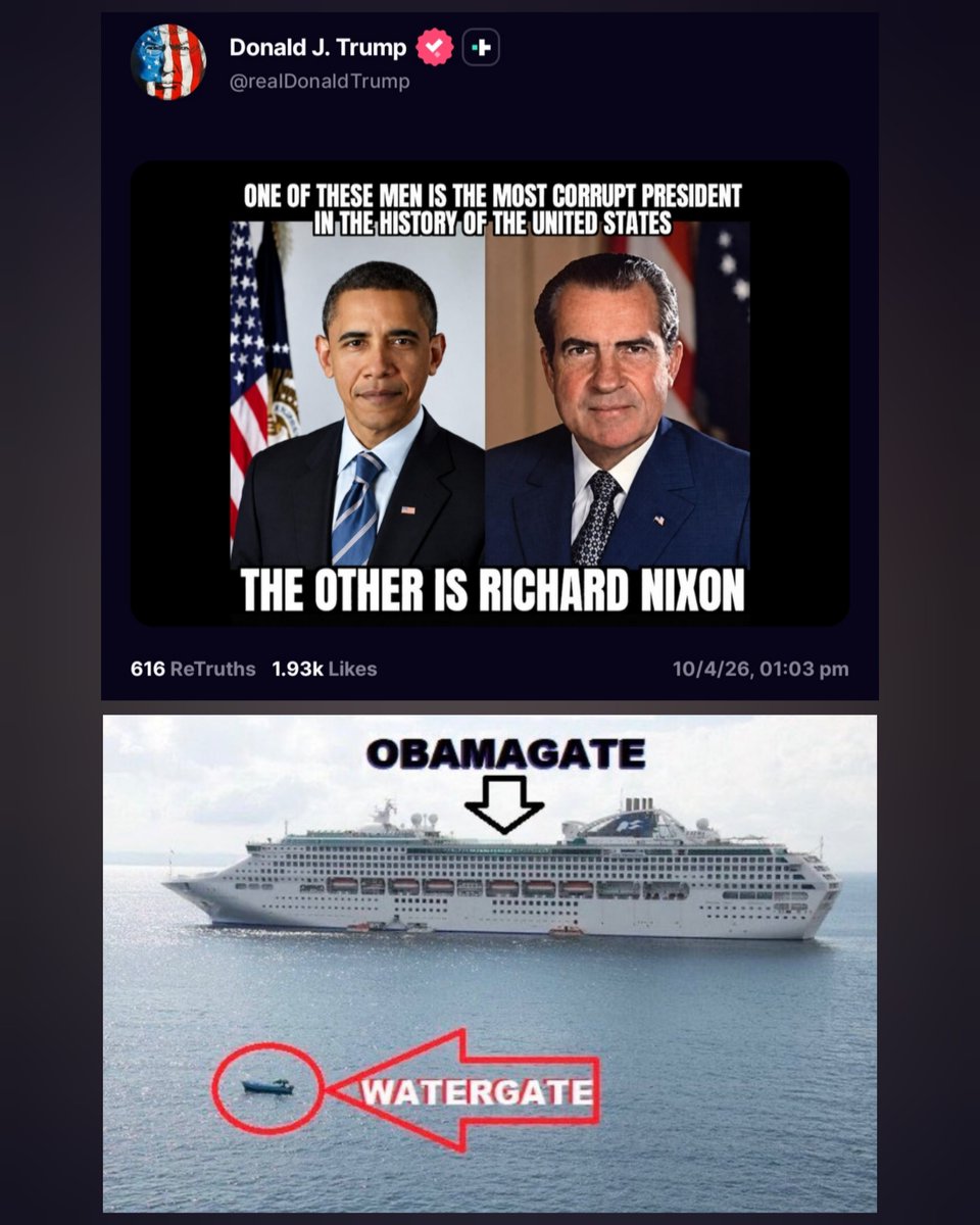 AutistDivision's tweet photo. 🚨 New Trump.

Below is the meme from Q drop 4771.

Obamagate.

🔥🔥🔥 https://t.co/rPzqIMjYqn