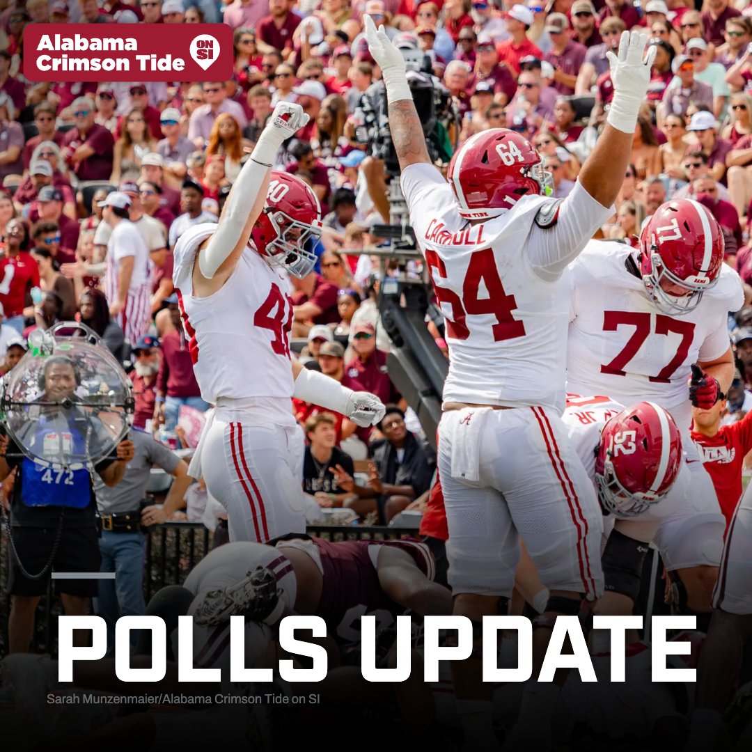 BamaCentral's tweet photo. Where Alabama Ranks in Polls After Taking Down Mississippi State

Full story: https://t.co/KIB0SCMgMP https://t.co/IxPwnXBFXG