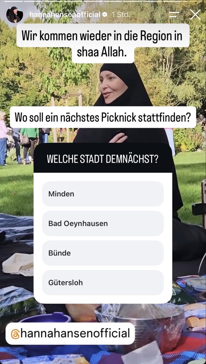 luk_bre's tweet photo. Am Wochenende war eines der „Schwestern-Picknicks“ in #Herford der #Salafistin #HannaHansen begleitet von großem Protest und Medienrummel. Kurz darauf deutet sie bereits ihre nächste Veranstaltung in #Ostwestfalen an. #Islamismus #Salafismus https://t.co/NevNFNbaOy