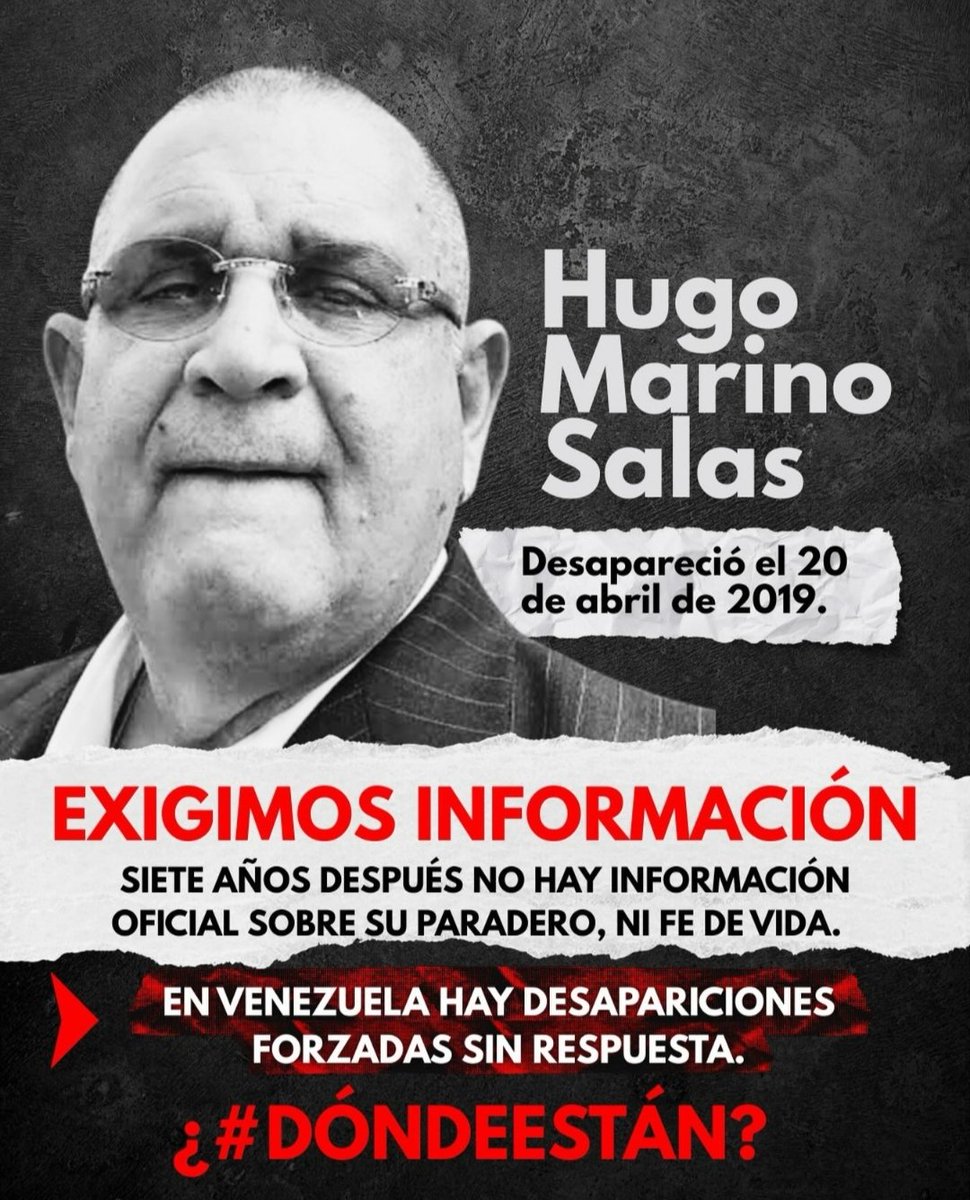 perez_davi42064's tweet photo. HUGO MARINO SALAS DESAPARECIDO HACE MÁS DE 7 AÑOS MIENTRAS PRESTABA SERVICIO COMO BUZO PROFESIONAL A DIOSDADO CABELLO.

ÉL ES OTRO CASO MÁS QUE LO RELACIONAN CON ÉL MINISTRO DEL MAZO DANDO Y NO SE TIENE NINGUNA INFORMACIÓN.
SU MADRE LO BUSCA DESESPERADAMENTE.

Mr.EMI https://t.co/crX1GJA1Fq