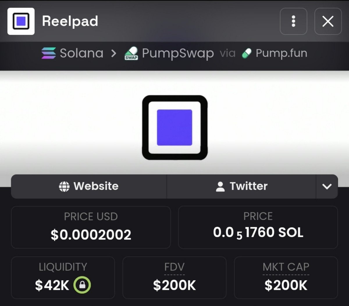 21Huncho_sol's tweet photo. 💎 Aped $Reelpad at $19.9k mcap → currently $200k mcap in my alpha TG
That’s a solid 10.0x gain 🚀🚀
📩 DM if you want to join my alpha TG 🔥📉
⛓️ #Solana #memecoin #CryptoTrading https://t.co/A84vSqY08O