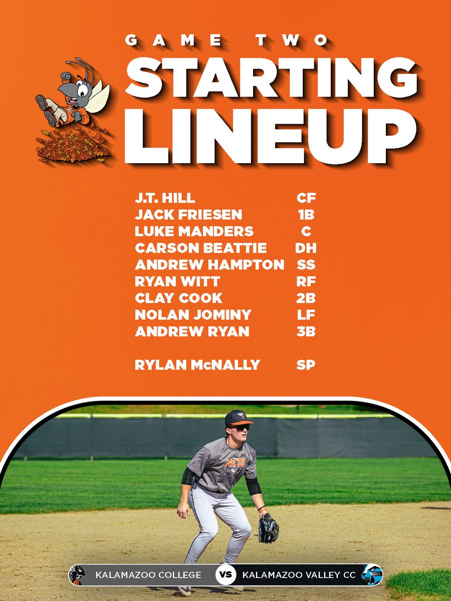 kzoobaseball's tweet photo. This is how the Hornets line up for Game 2 vs. Kalamazoo Valley CC. ๐โพ๏ธ
#d3baseball https://t.co/SfbymPDnvc
