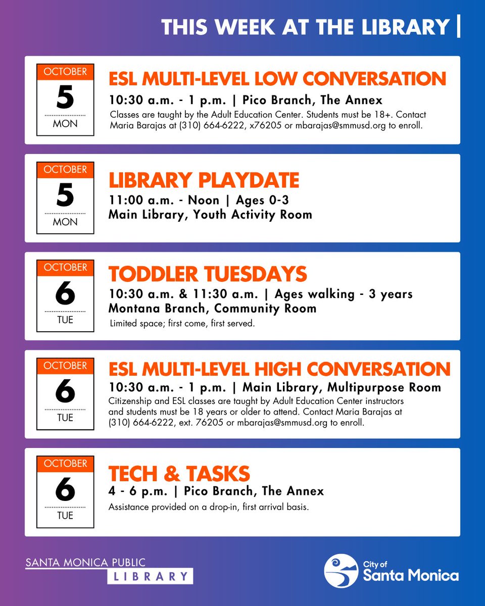 SMPublicLibrary's tweet photo. This Week at the Library, connect with a neighbor over your favorite films, games, and books. 📽️🎲📚

Plan your library visits: https://t.co/dS29nOmDaA https://t.co/7rcTEAI1gt