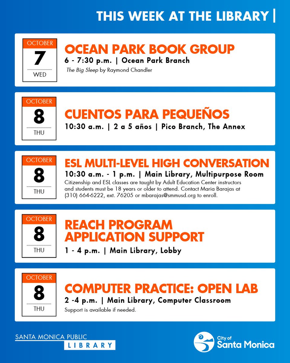 SMPublicLibrary's tweet photo. This Week at the Library, connect with a neighbor over your favorite films, games, and books. 📽️🎲📚

Plan your library visits: https://t.co/dS29nOmDaA https://t.co/7rcTEAI1gt