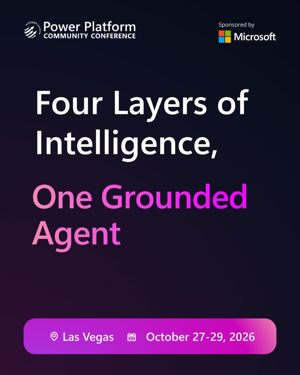 powerplatconf's tweet photo. Register for #PPCC26 https://t.co/qATx0bmXzM Work IQ, Fabric IQ, Foundry IQ, Web IQ. See how Microsoft IQ brings them together in Copilot Studio to build grounded, capable enterprise agents. Demos included. #PowerPlatform #CopilotStudio https://t.co/aF7uCdeDQj