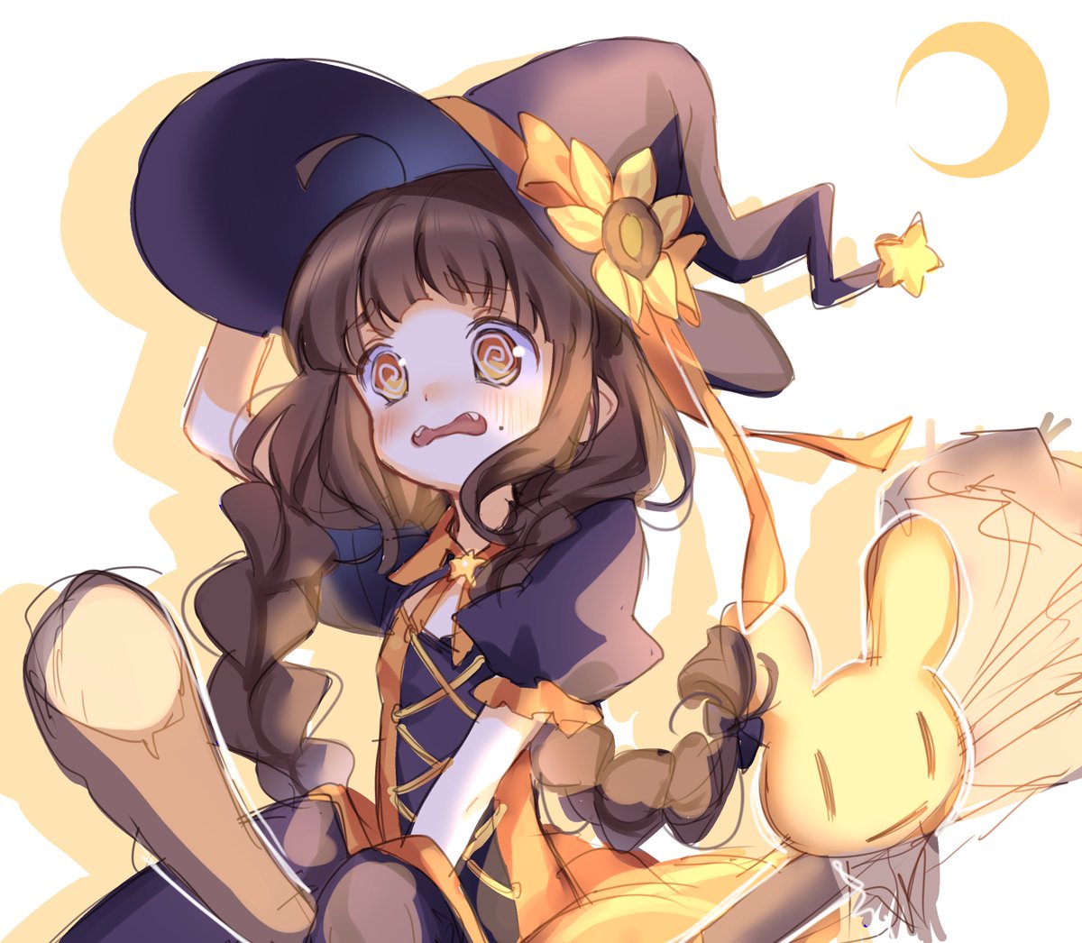 neppie_nep's tweet photo. Day 4 - Witch 🧙‍♀️
Would you sit on the back of my broom Straightface?! ✨

#neppics #neptober https://t.co/2ZDQxjFcg4