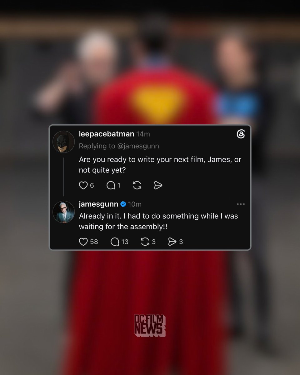 DCFilmNews's tweet photo. No rest for James Gunn. He's already writing his next mvoie while working on MAN OF TOMORROW post. 

What do you think it is? https://t.co/xewxVKABXW