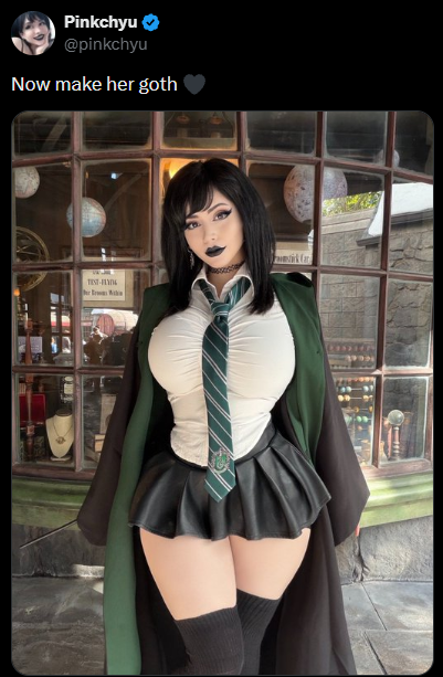 Blazeon_TV's tweet photo. Can you stop trying to ruin every wholesome trend by making shit into a goth porn fetish with your black hair and black lipstick you fake ass goth wannabe? @pinkchyu https://t.co/AVRRJsjwAs