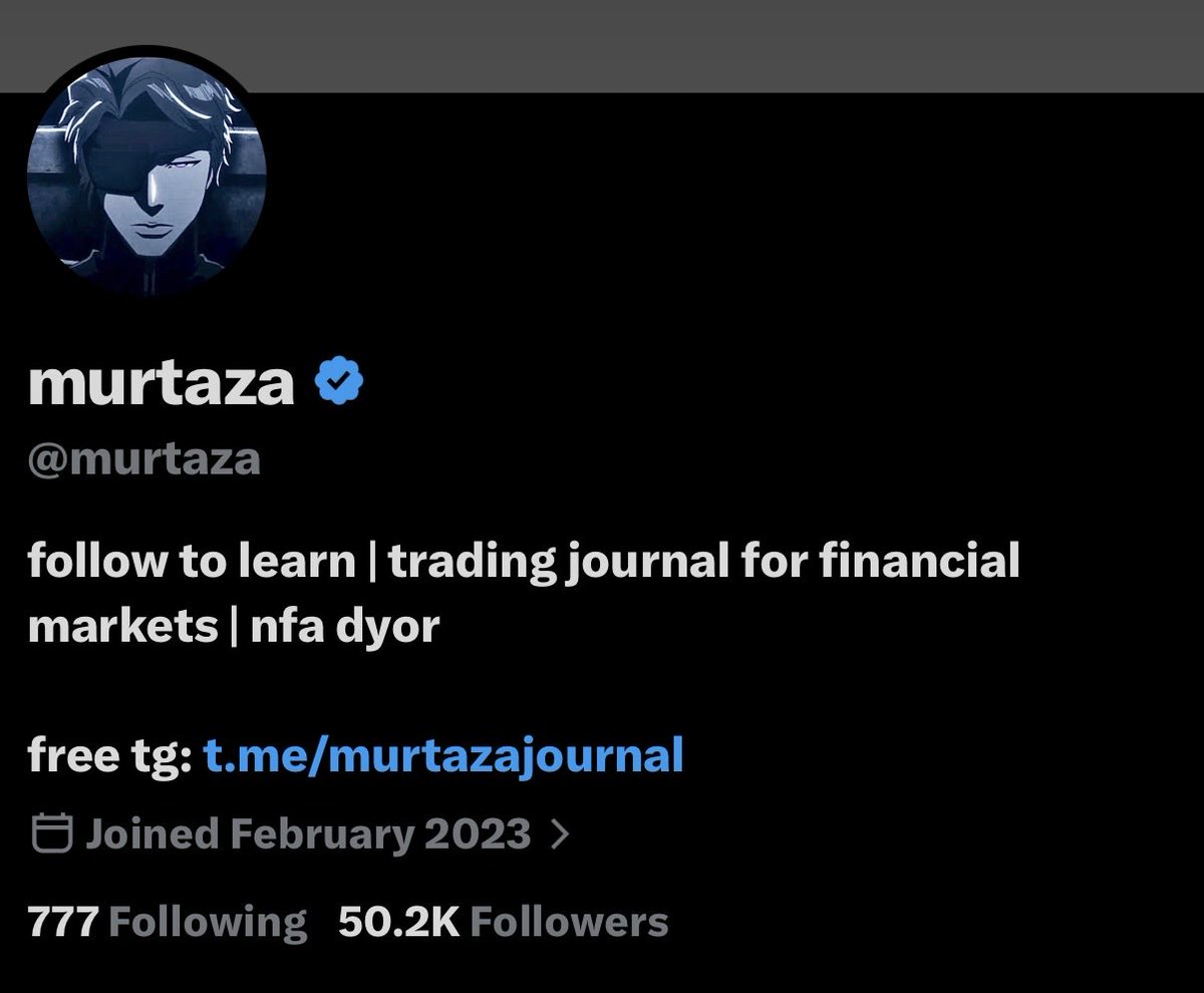 murtaza's tweet photo. just crossed 50,000 followers

when i started i never thought 50k people would end up reading it

here is my promise: no paid groups, no courses, no $1000 mentorships

im grateful and want to help everyone i can here and on telegram cause karma always comes back

thank you 🙏 https://t.co/mc0VnP1SLw