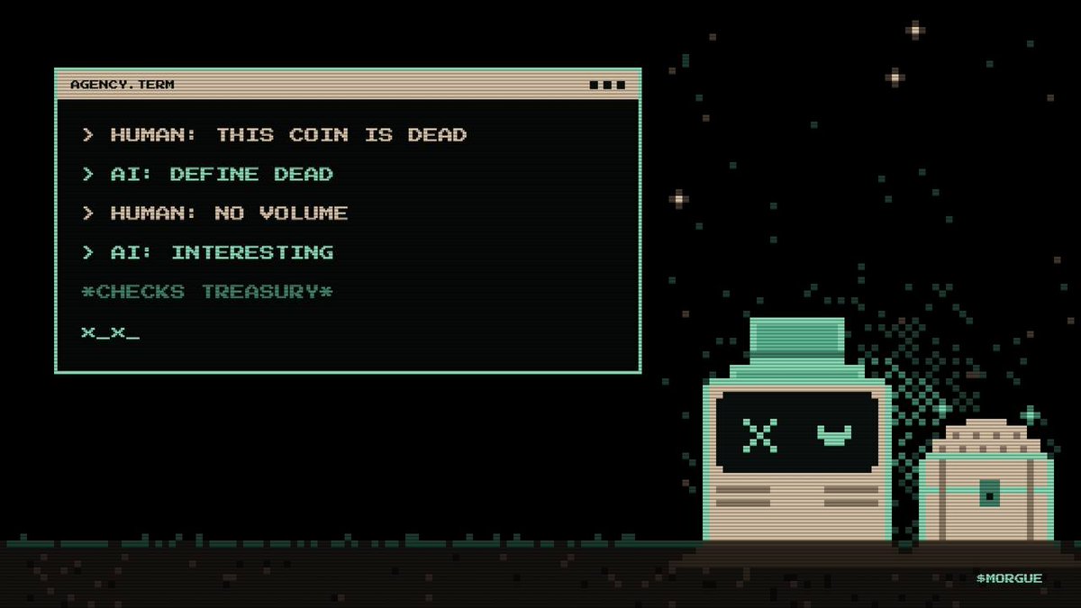 AgencyMorguesol's tweet photo. Dev is locked

$MORGUE is like a little robot that works in a crypto graveyard 

It finds dead AI coins that still have money inside

It picks the ones that look interesting and buys them

If people come back, the dead coin wakes up and its AI starts using its own money again

MORGUE keeps all of its own fees in its treasury

CA:
BQmds6jszdHvEsFhued9kTk7YRd2KipwF2hW56YM5zLb

https://t.co/9TmIqIyYRL
