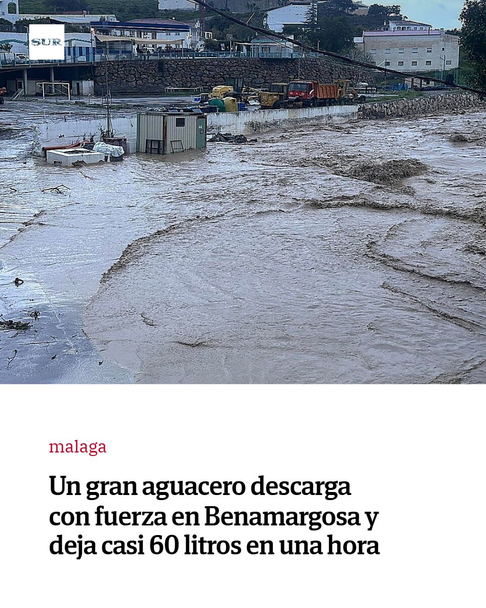 DiarioSUR's tweet photo. La dana ha dejado más de 80 litros por metro cuadrado en la zona del Salto Negro en apenas dos horas y ha afectado a otras zonas de la provincia de Málaga. https://t.co/OKWyS9r0ZR