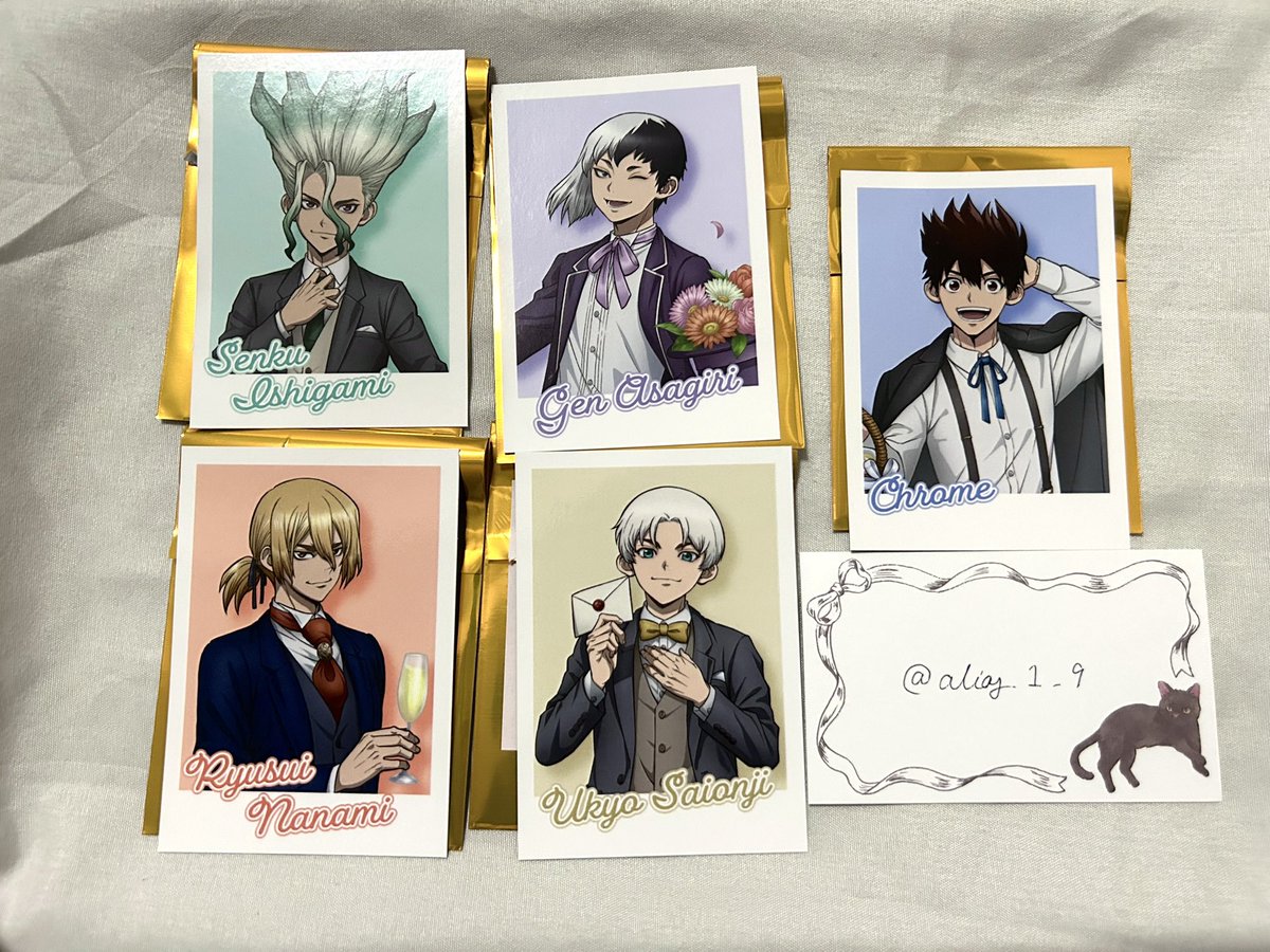 roronbaoioi's tweet photo. 【交換|譲渡】
Dr.STONE　ドクターストーン　ドクスト　オンザページ　アクリルチャーム　フォトカード

［譲］
画像1、2

［求］
スタンリー>定価+送料

・チャームは交換
・郵送又はストフェス手渡し（夜の部前）
成立後は専用のアカウントからご連絡いたします。
検索からも気軽にお声掛けください https://t.co/y89NvGpAS7