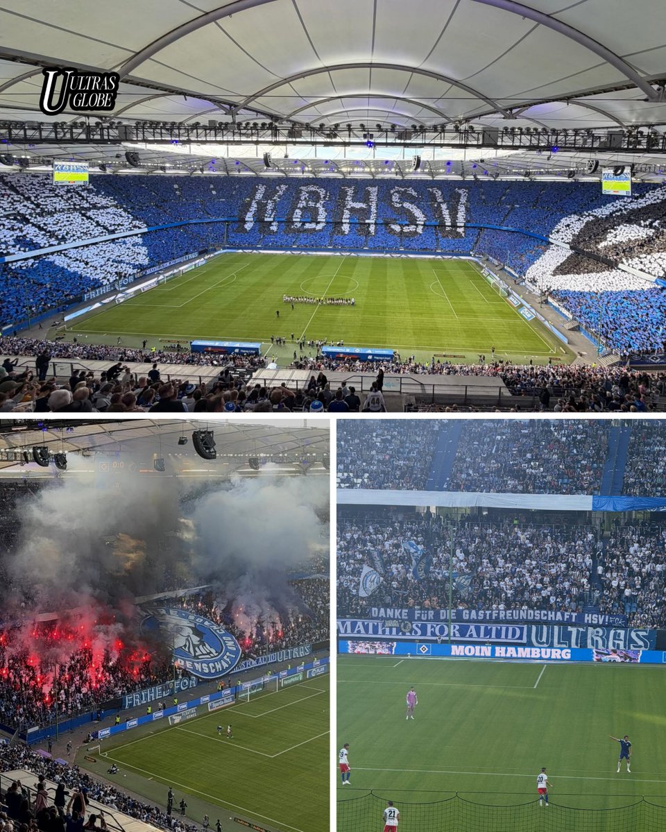 Ultras_globe17's tweet photo. 🙌🏟 Nearly 55,000 fans filled the Volkspark for the HSV vs FCK friendly, including around 4,000 from København. The stands delivered pure atmosphere with a big KBHSV tifo celebrating almost 20 years of friendship between Sektion 12 and the Nordtribüne. 🇩🇪🤝🇩🇰 https://t.co/0uIC4MubKc
